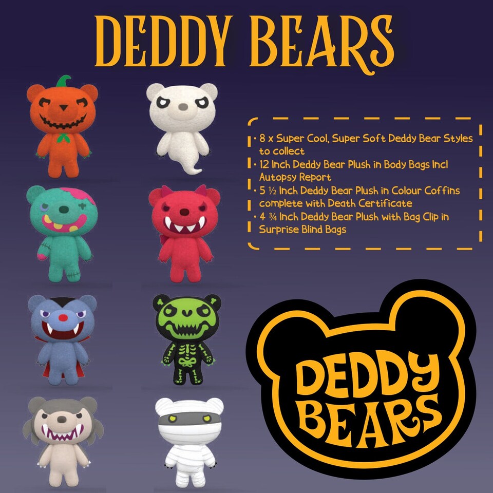 image 1 of vfm-estore Deddy Bears Blind Bag Soft Toy 10cm - Halloween Multi-Colour