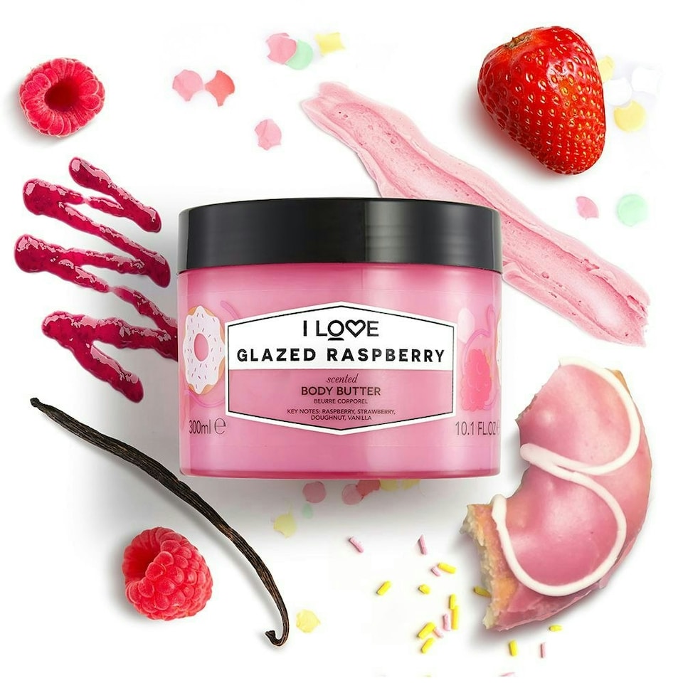 image 1 of I Love Glazed Raspberry Scented Body Butter 330ml