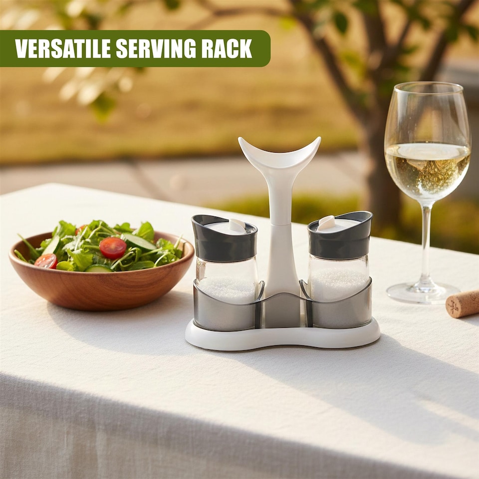 image 1 of GEEZY Cruet Pots White Salt And Pepper Shaker Set