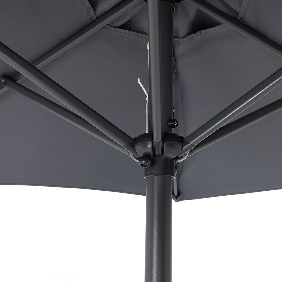 image 1 of Charles Bentley 2m Garden Patio Market Umbrella Crank Function - Grey