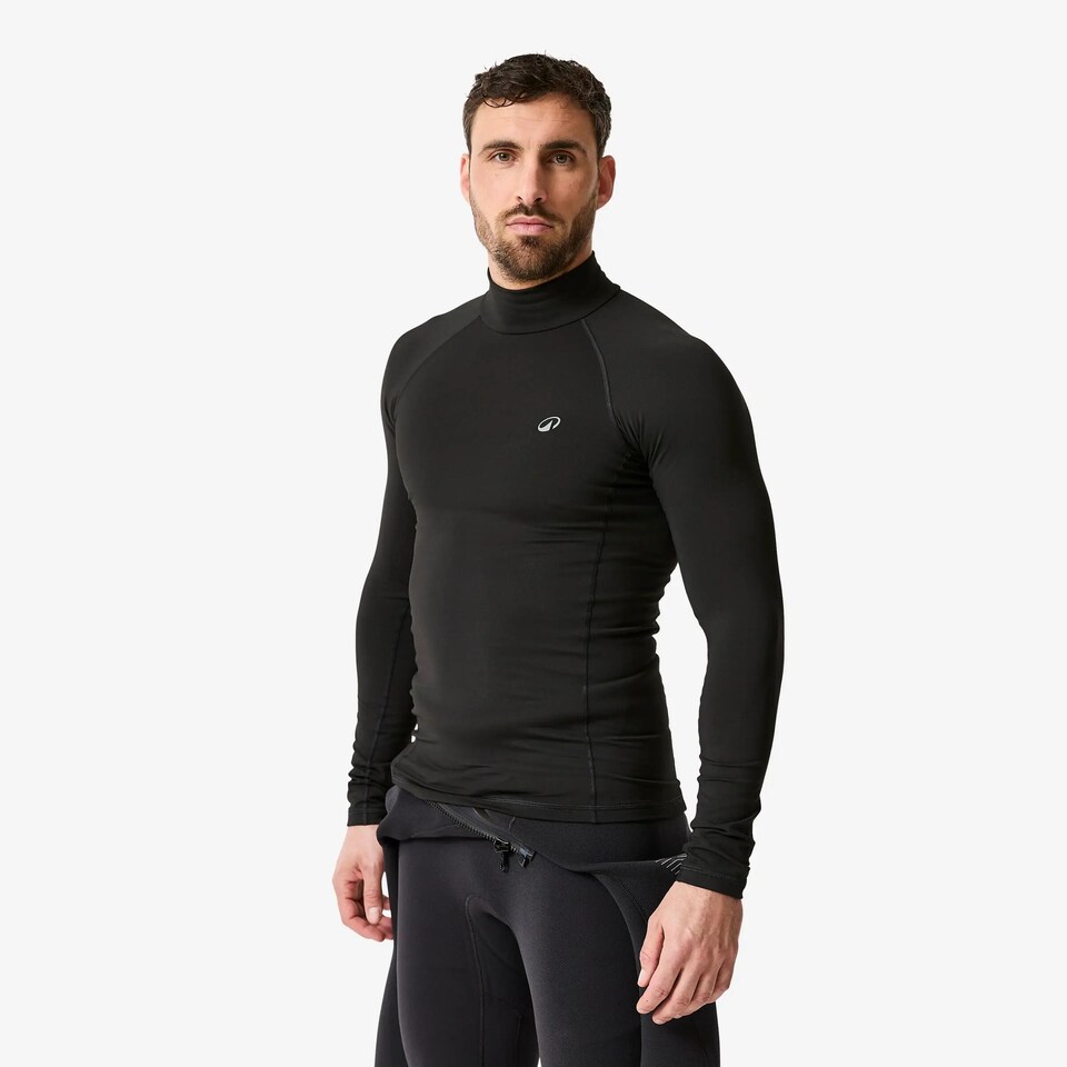 image 1 of Decathlon Men’s Long Sleeve Fleece Top Surf 900 - Black