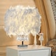 image 2 of Living and Home Modern Feather Design Bedside Table Lamp