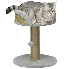 PawHut Cat Tree with Scratching Post for Indoor Kitten Grey