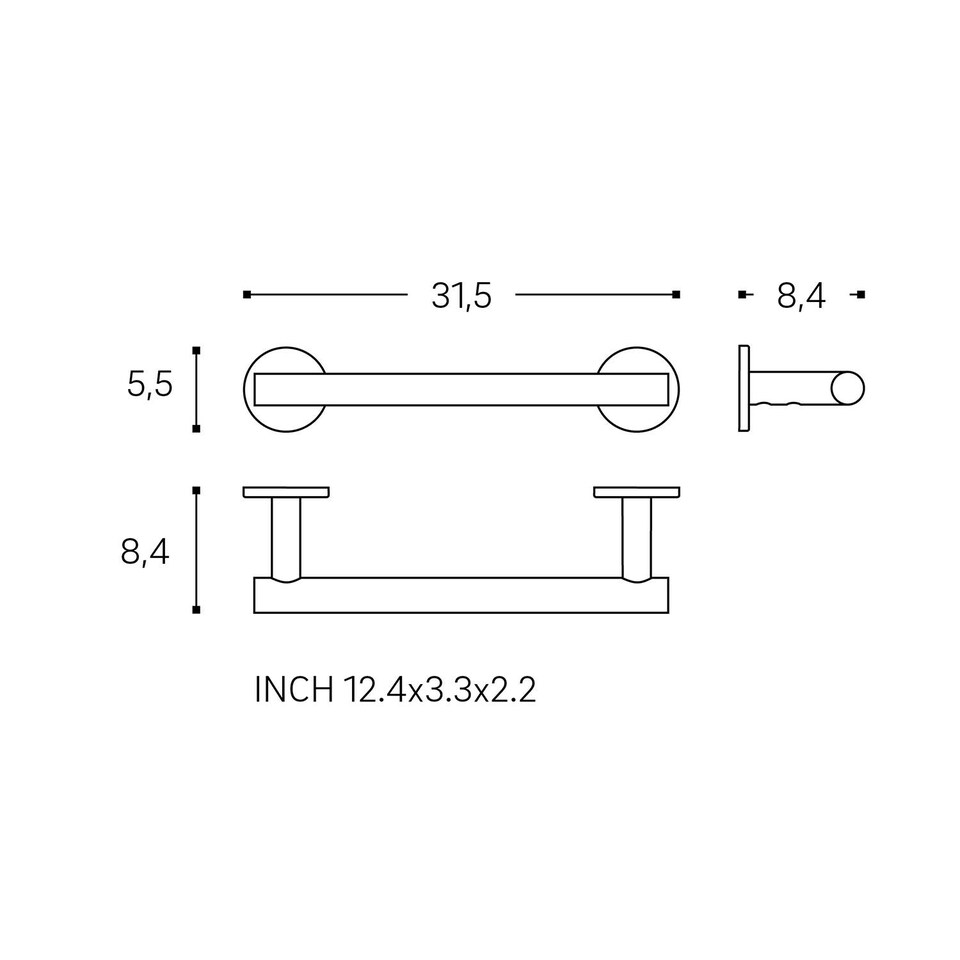 image 1 of COSMIC Towel rack, Glossy gold PVD, ARCHITECT S+ Collection