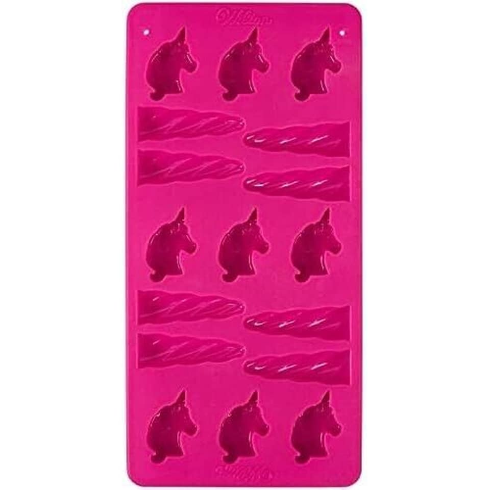 image 1 of Pink Unicorn Silicone Candy Mould | 17 Cavity Chocolate & Cake Decorating Mould for Unicorn Treats