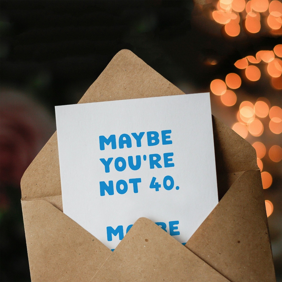 image 1 of 40 Years Old Maybe Math Is Wrong Cheeky Funny Birthday Card