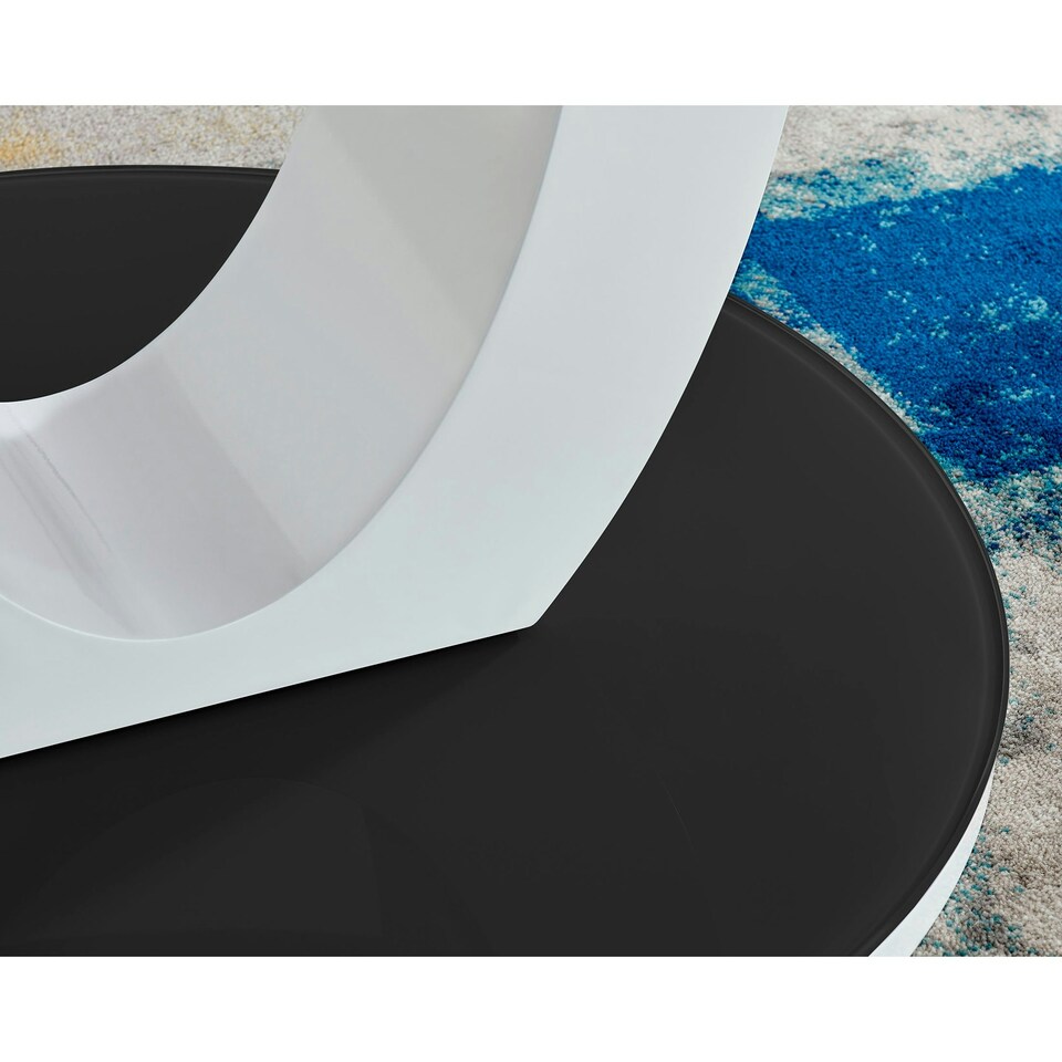image 1 of Furniturebox Giovani High Gloss And Glass 100cm Round Dining Table