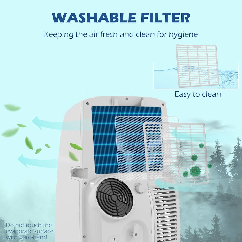 image 1 of HOMCOM 12,000 BTU Portable Air Conditioner with 35m², Quiet Mode, Dehumidifier