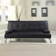 image 2 of Faux Leather Clic Clac  Luxury Sofa Bed  In Black