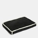 image 4 of OHS Sherpa Bind Rectangular Soft Plump Plush Cosy Pet Dog Cat Crate Cushion Bed Mat Multi | Black and Cream | M