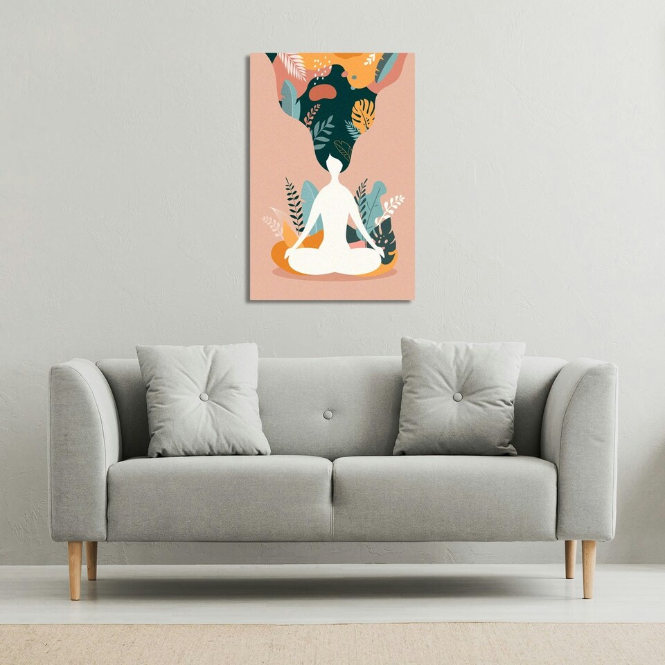 image 1 of mindfulness, meditation and yoga Woman (Canvas Print) 77 x 51 x 4cm