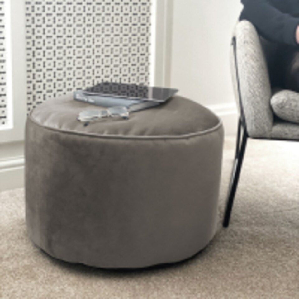 image 1 of rucomfy Velvet Pouffe - Indoor Bean Bag Footstool