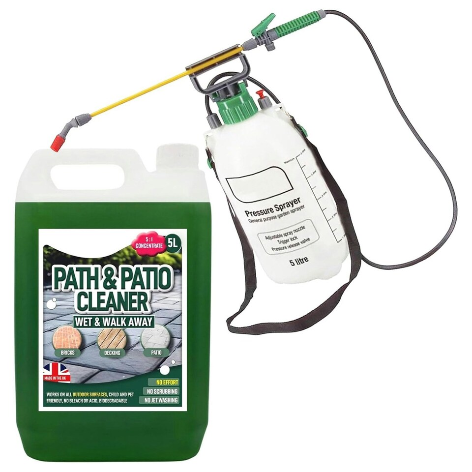 image 1 of 5 Litre Sprayer Bottle & Patio Cleaner Fluid Staining Remover Cleaning Solution