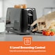 image 4 of GEEPAS  650W 2 Slice Bread Toaster & 2200W Illuminating Electric Kettle Combo Set,Black