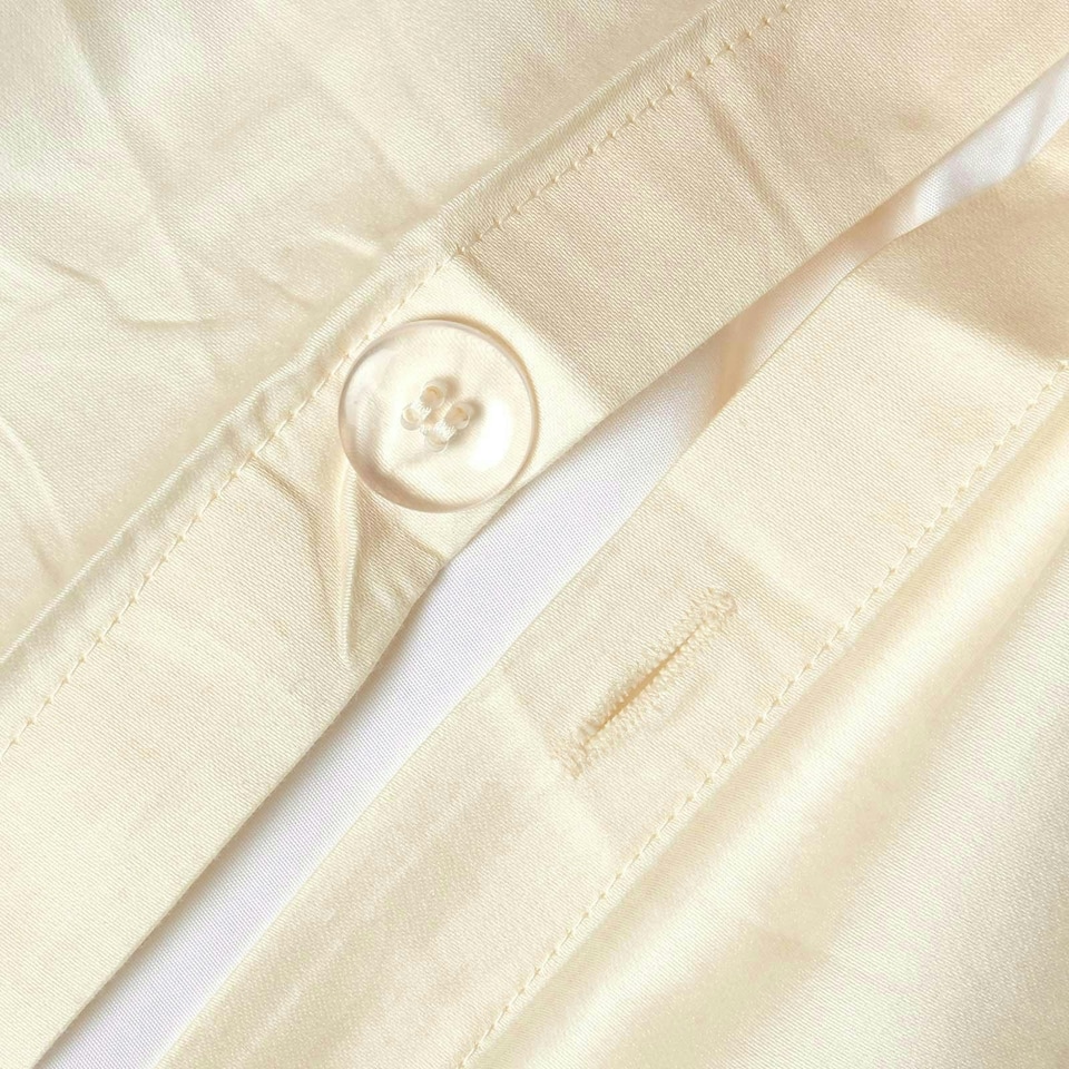 image 1 of Homescapes Cream Organic Cotton Cot Bed Duvet Cover Set 400 Thread Count | Cream | One Size