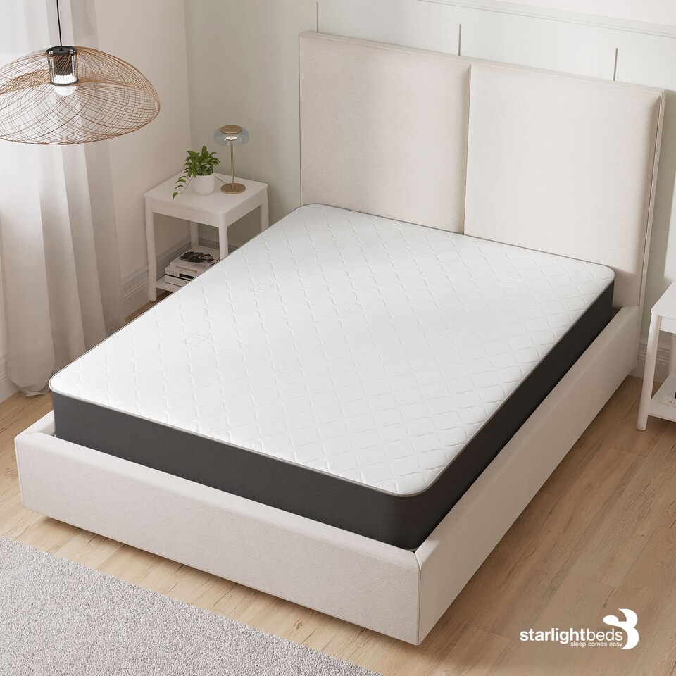 image 1 of Hybrid Mattress - Soft Feel, Memory Foam and Spring Support | Black | Short Single