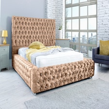 Enigma Crushed Crush Single Bed Frame - Mink