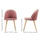image 6 of Set of 6 Lucia Ergonomic Velvet Dining Chairs with Wooden Legs, Modern Upholstered Accent Chair Red | Rose