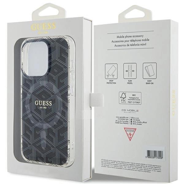 CG Mobile Custodia Guess Per IPhone 15 Pro Max In PU Perforato Con Glitter 4G - Nero, Design Elegante E Protettivo