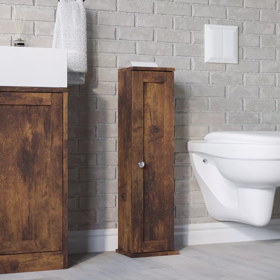 image 1 of 3 Piece Bathroom Furniture Set - Under Sink Cabinet, Mirror Cabinet & Toilet Paper Dispenser | Brown | 0 x 0 x 0 | 1