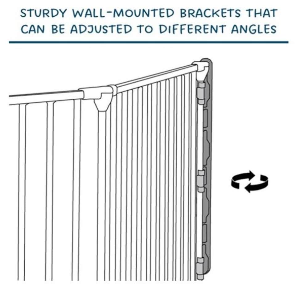 image 1 of Safetots Solution for Up and Down Staircases, Black, Multi Panels, up to 128cm, and, Screw Fit Gate, 67cm - 105.5cm