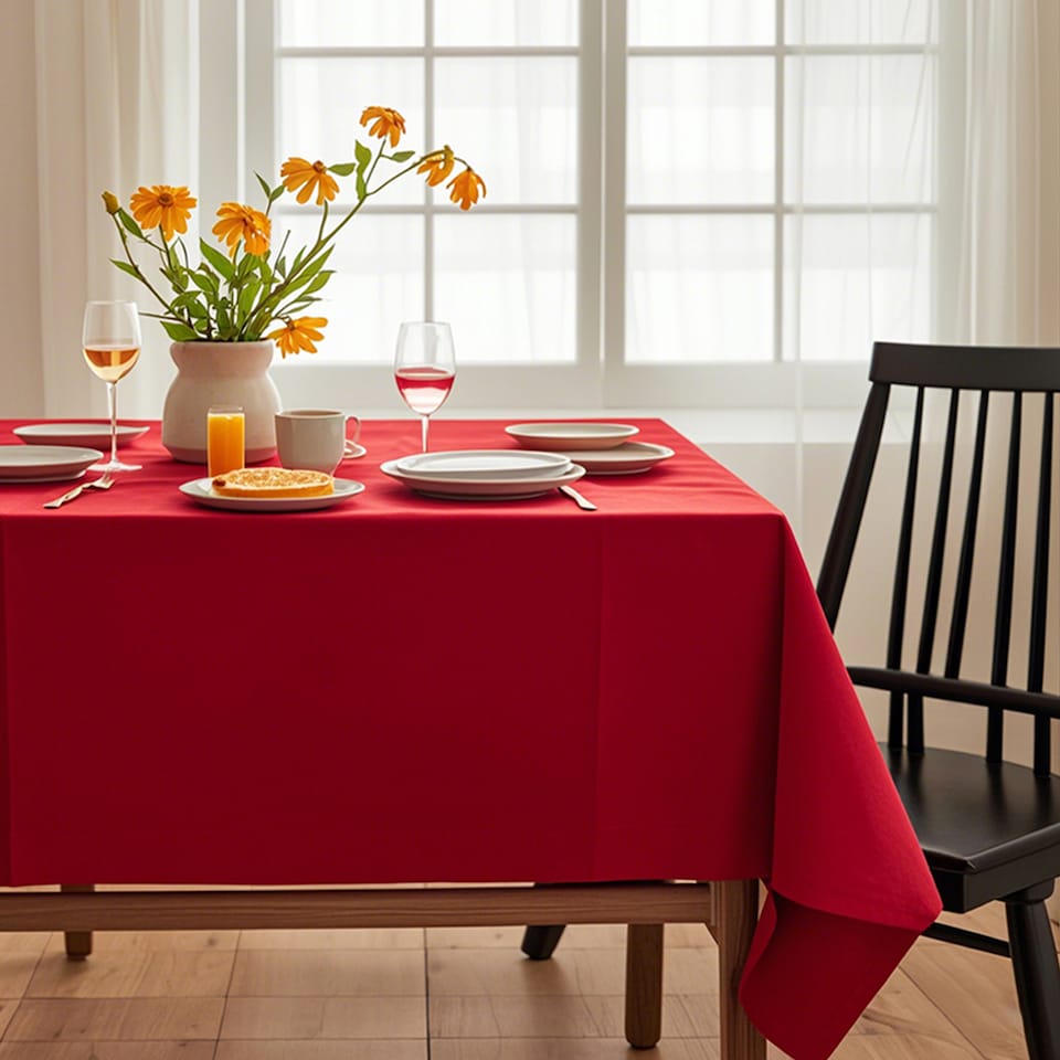 image 1 of Rectangle Wipe Clean Table Cloth, Polyester Table Cover - 52x70 Inch