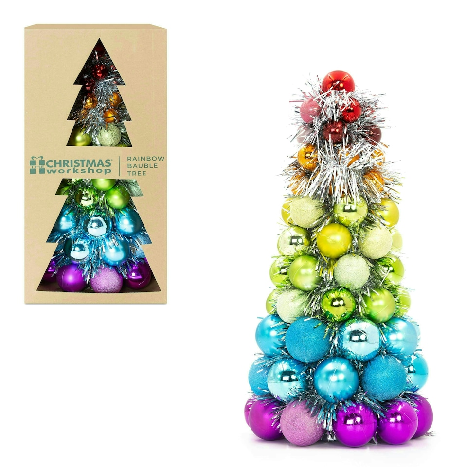 image 1 of Rainbow Bauble Table Tree Multi / XS