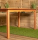 image 10 of Outdoor 6 Person Rectangular Wooden Garden Patio Dining Table Chairs with Green Parasol and Base Set