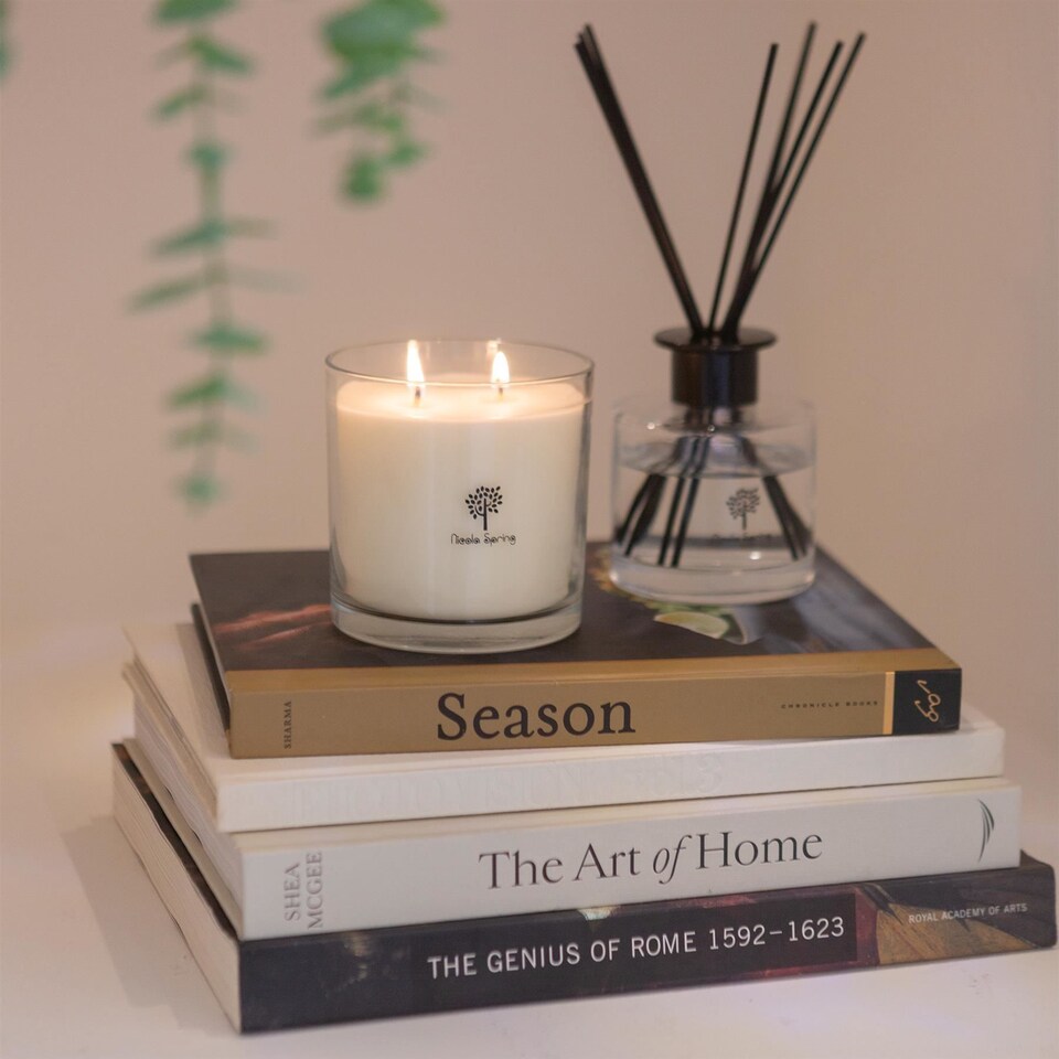 image 1 of Nicola Spring Soy Wax Scented Candles - 400g - Pumpkin Spice - Pack of 3 | Clear | Pumpkin Spice