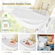 image 10 of COSTWAY Folding Baby High Chair Convertible Dining Chair Portable Highchair-Beige