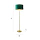 image 7 of ValueLights Charlie Gold Floor Lamp Green Velvet Gold Shade | Gold