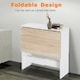 image 6 of HOMCOM Wooden Folding Table Writing Desk Oak, White Home Office