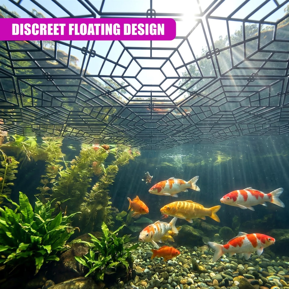 image 1 of GEEZY Pond Guard Protector Floating Net Rings Black 20 Piece Set