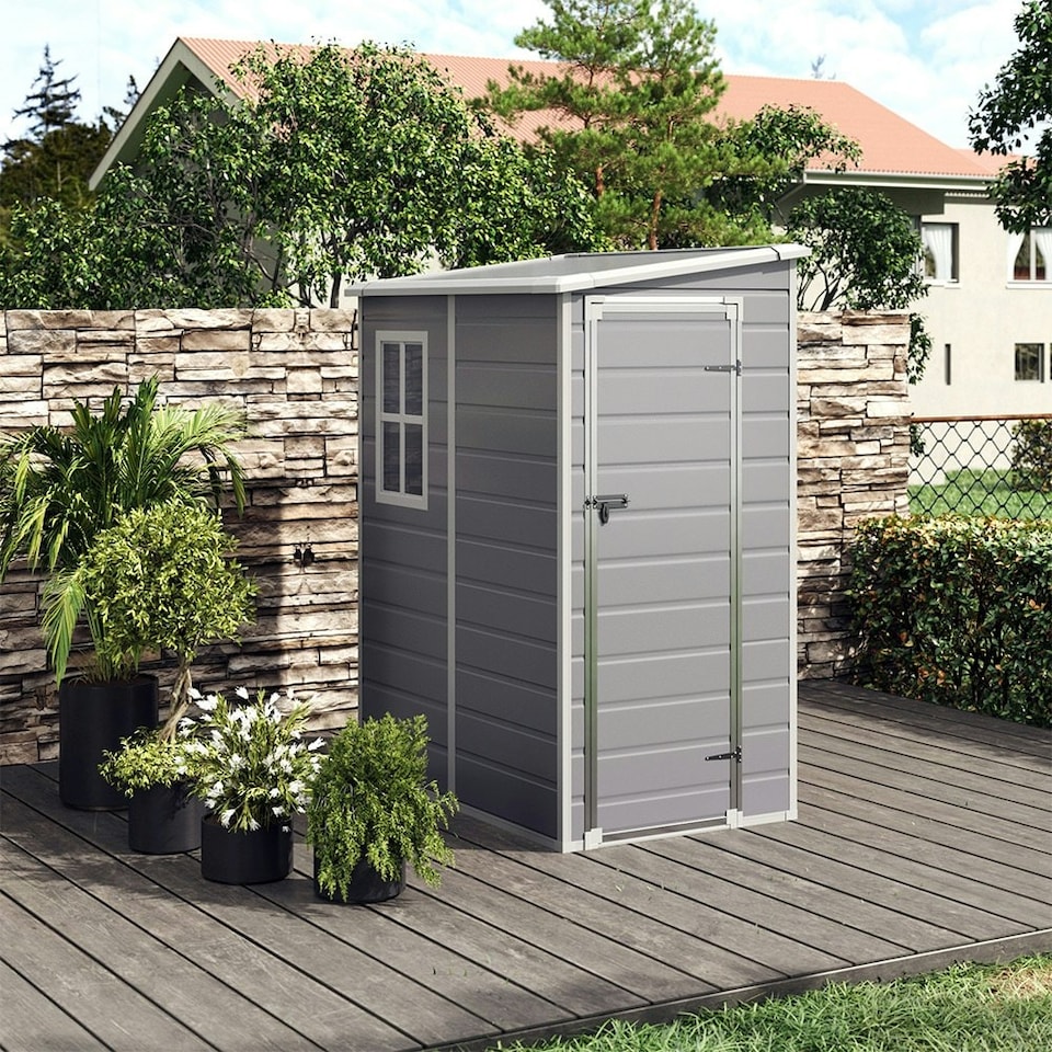 image 1 of Living and Home Plastic Garden Storage Shed - Single Side Door & Front Window