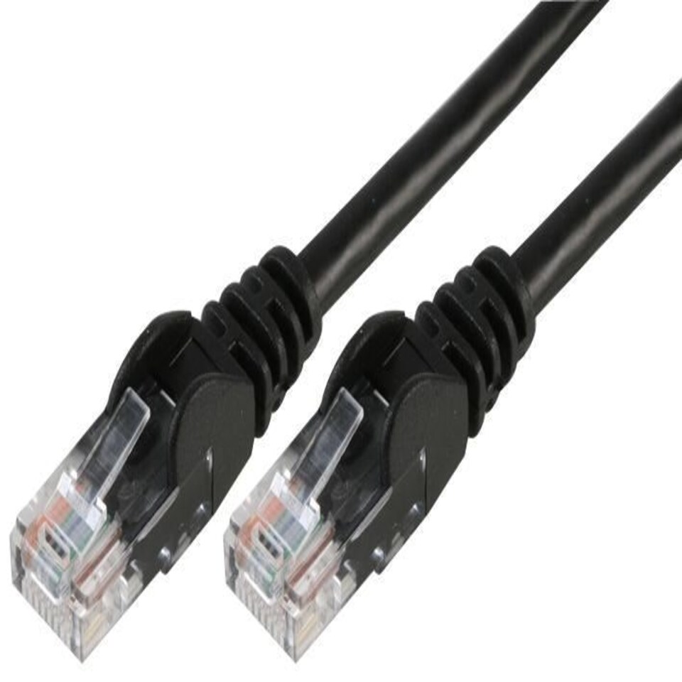 PRO SIGNAL - 2m Black Cat5e Snagless UTP Ethernet Patch Lead