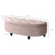 image 7 of HOMCOM Semi-Circle Storage Ottoman Bench Tufted Upholstered Pink