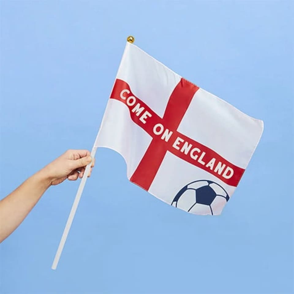 image 1 of Come on England Polyester Large Waving Flags 45cm - Pack of 6