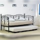 image 2 of 3ft Black Metal Day Bed With Crystal Finials And Trundle
