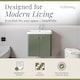 image 3 of Balterley Curve Modern Bathroom Wall Hung 2 Door Vanity Unit Basin | Green | Satin Green