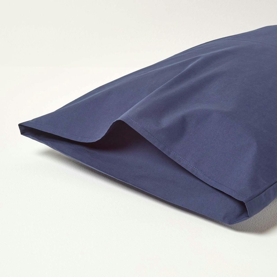 image 1 of Homescapes Navy Blue Egyptian Cotton Housewife Pillowcase 200 TC - King Size