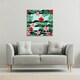 image 2 of Red & Pink Tropical Plants (Canvas Print) 46 x 46 x 4cm