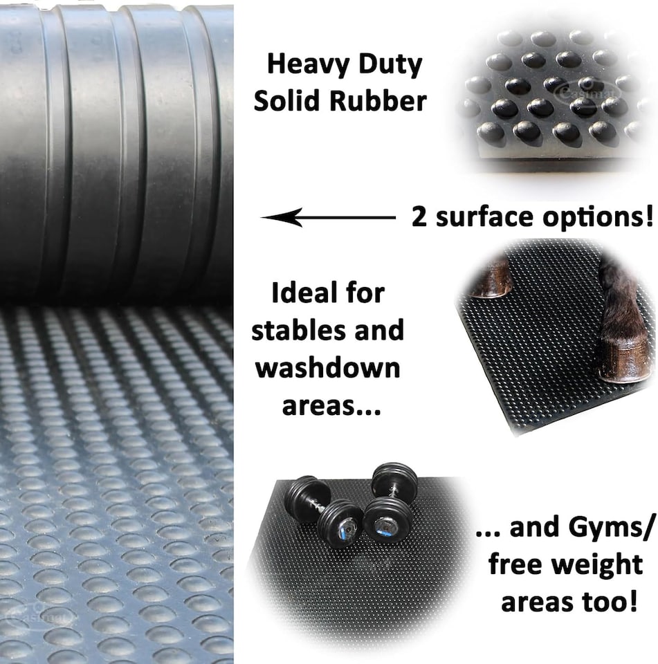 image 1 of Heavy Duty Rubber Gym Mat, 6ft x 4ft x 10mm, Black