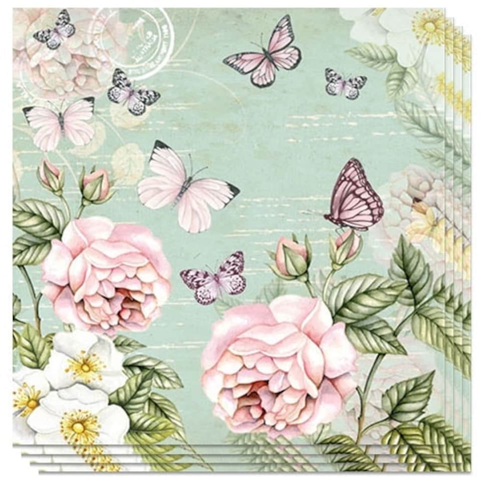 Botanical Green Premium Decoupage Luncheon Napkins 3 Ply 33cm - Pack of 20