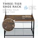 image 8 of House of Home Coat Rack Stand with Shoe Storage Bench 9 Hooks Rustic Brown Entrance Hall | Brown | Rustic Brown