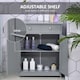 image 4 of kleankin 75x60cm Freestanding Bathroom Storage Cabinet Unit w  2 Drawers Cupboard Adjustable Shelf Metal Handles Traditional Style Grey