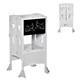 image 9 of HOMCOM Kids Step Stool Toddler Kitchen Stool with Blackboard Lockable Handrail 