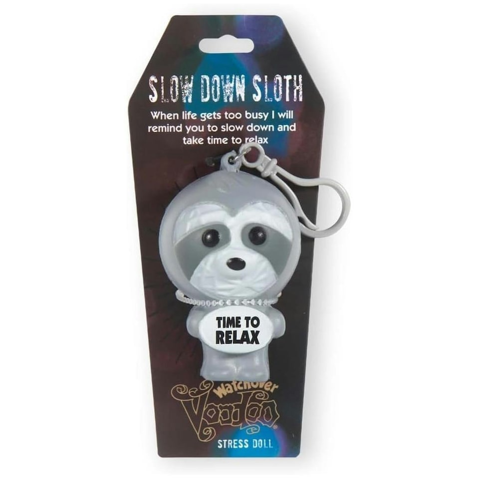 History & Heraldry Voodoo Stress Toy Keychain - Slow Down Sloth