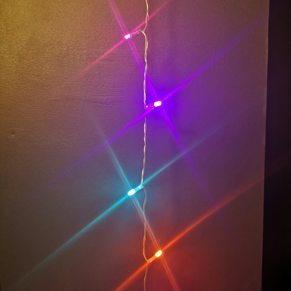 image 1 of 50 LED 5m Premier Christmas Indoor Outdoor Multi Function Battery Operated String Lights with Timer in Rainbow