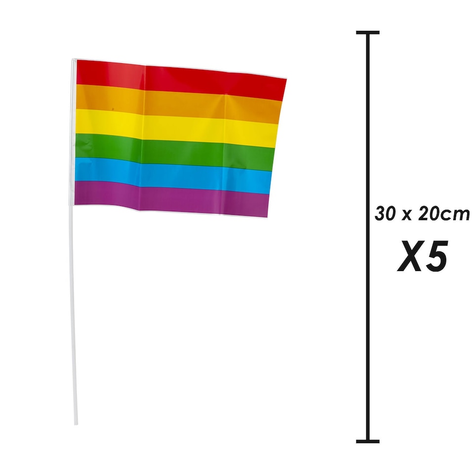 image 1 of PMS Rainbow Pride Flag 30 x 20 cm - LGBT Rainbow Stripes