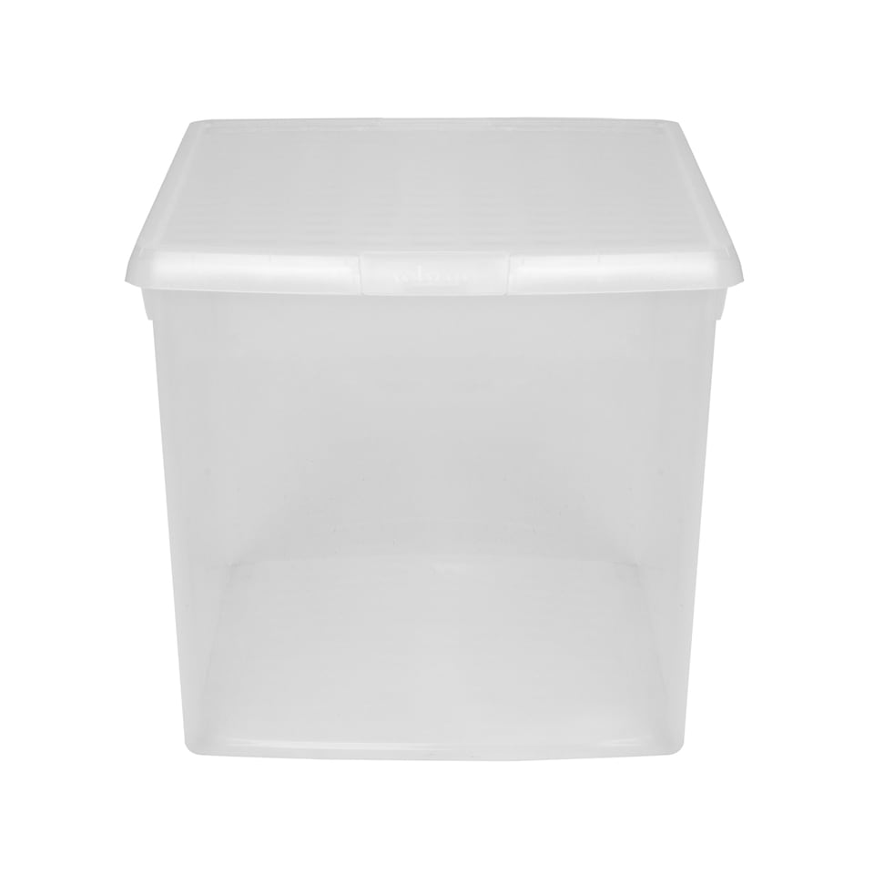 image 1 of Wham Clip 5x 62L Rectangular Plastic Storage Boxes with Clip Lock Lids. Ideal for Home, Office, Toys & More - Clear/Clear | Clear | 5